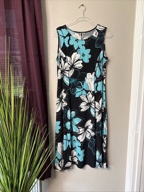 #797 Julian Taylor Floral Sleeveless Midi Dress Size 16